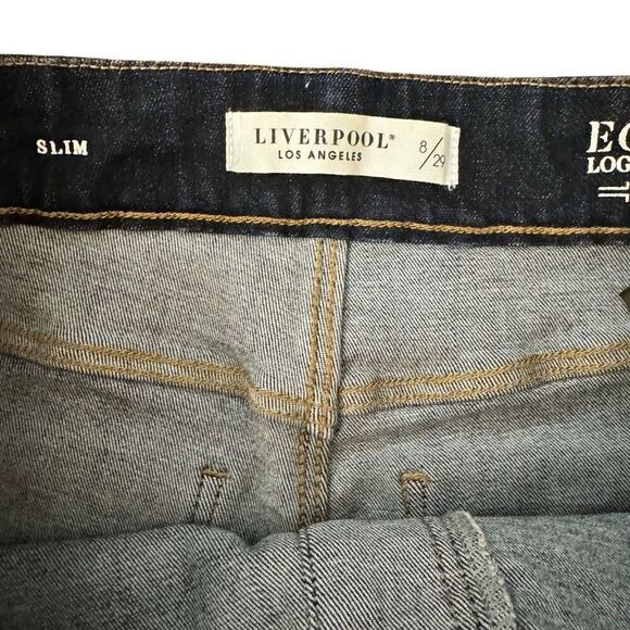 Liverpool Chloe Slim Jeans Elastic Waist Pull On Dark Wash Size 8 - Picture 3 of 5